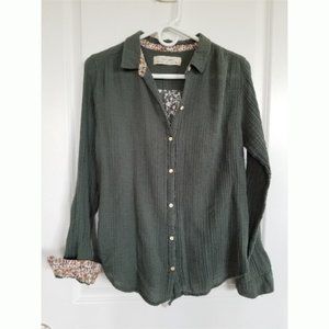 Isabella Sinclair Anthro Altay Green Button Down